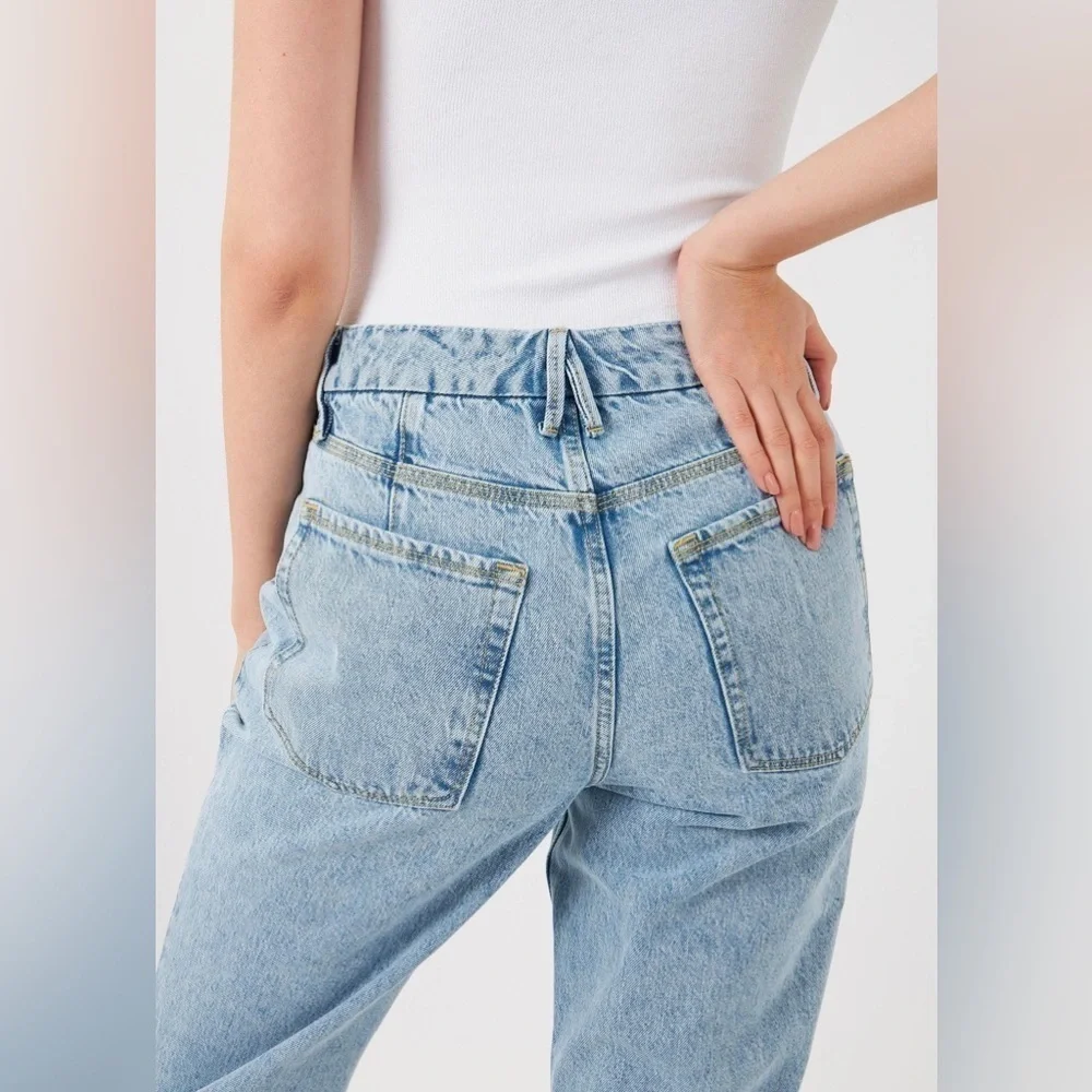 Good American Good‎ 90's Duster Straight Leg Jean Indigo101 8 29 Retro Casual